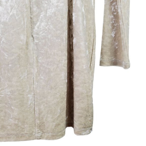 Lulus Oh, Behave! Beige Velvet Bodycon Long Sleeve Dress Crushed Velvet , Sz L - Picture 9 of 12